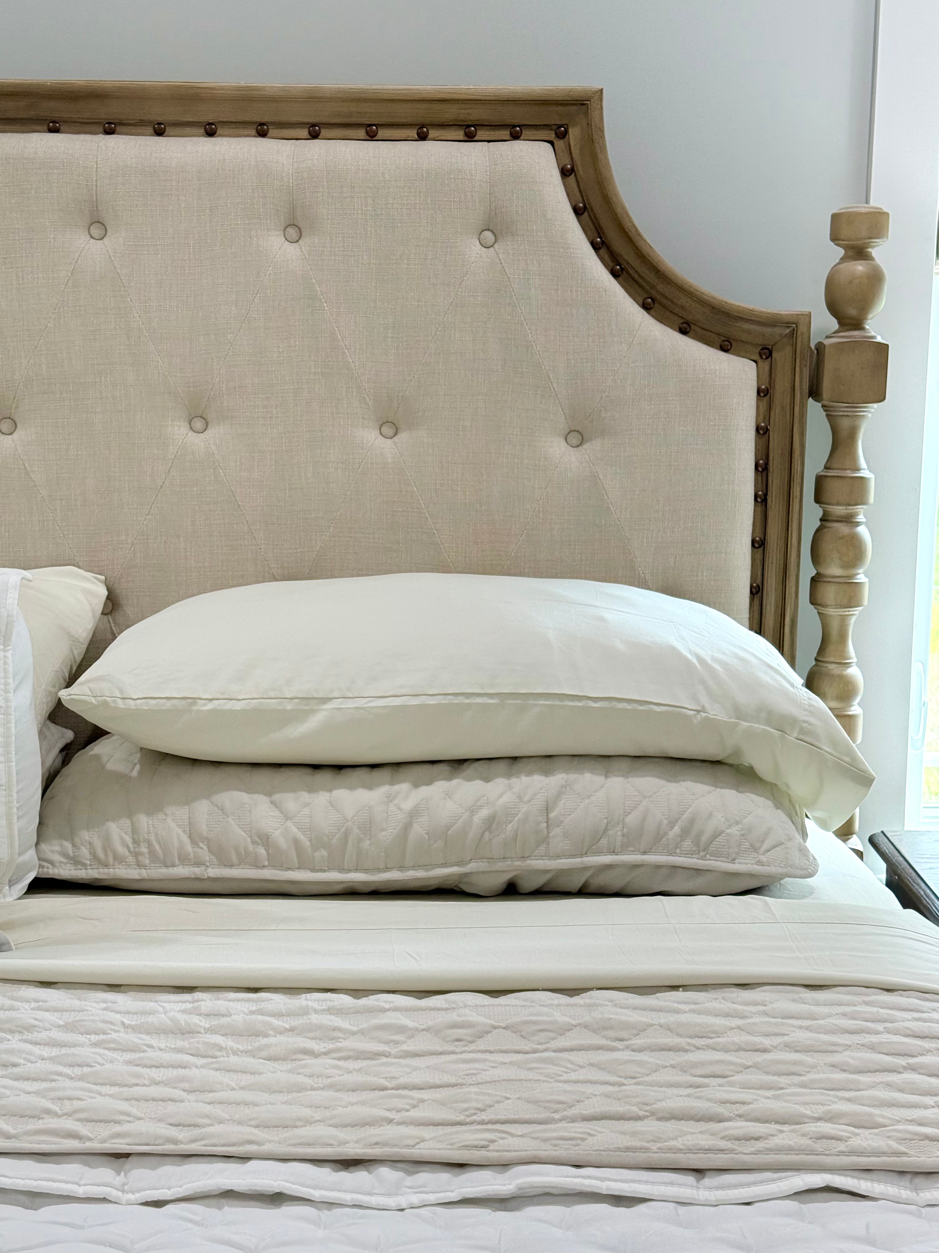 Copper Infused Bamboo Sheet Set - Powder White- Full Sized