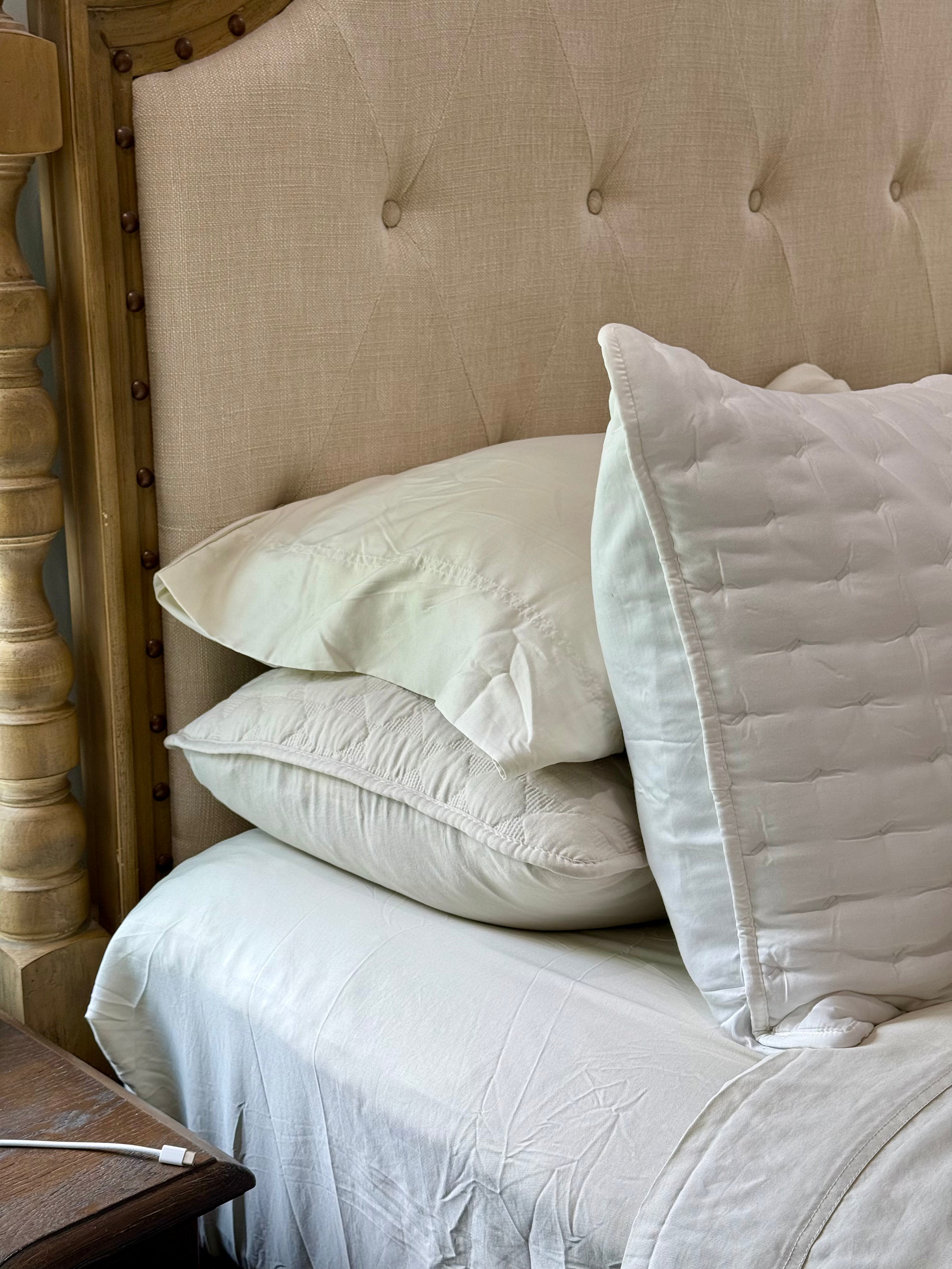 Copper Infused Bamboo Sheet Set - Powder White- Full Sized