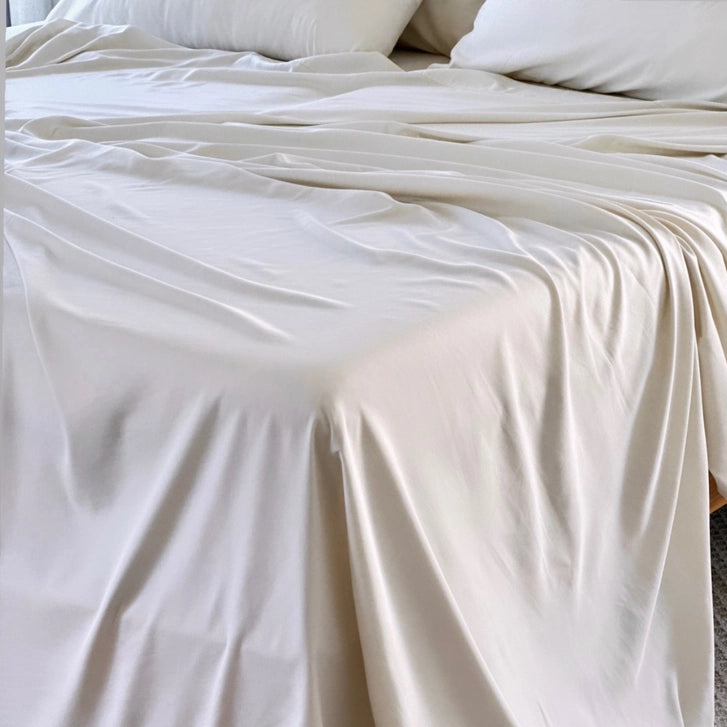 Copper Infused Bamboo Sheet Set - Powder White- Full Sized