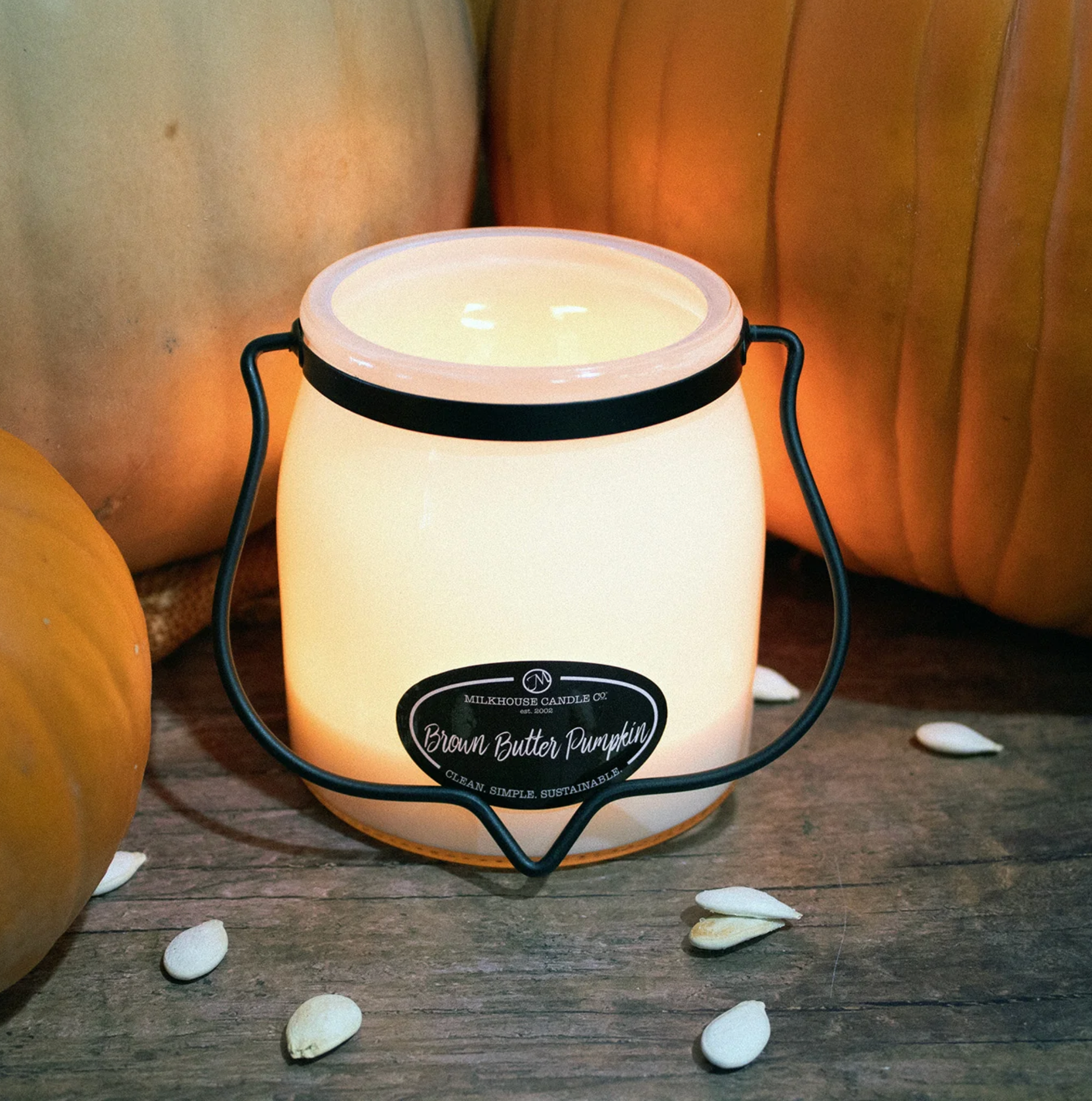 MILKHOUSE CANDLES BROWN BUTTER PUMPKIN CANDLE | 16 OZ BUTTER JAR