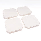 White Marble Scalloped Coaster Set