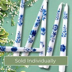 Blue Vintage Floral Taper Candles